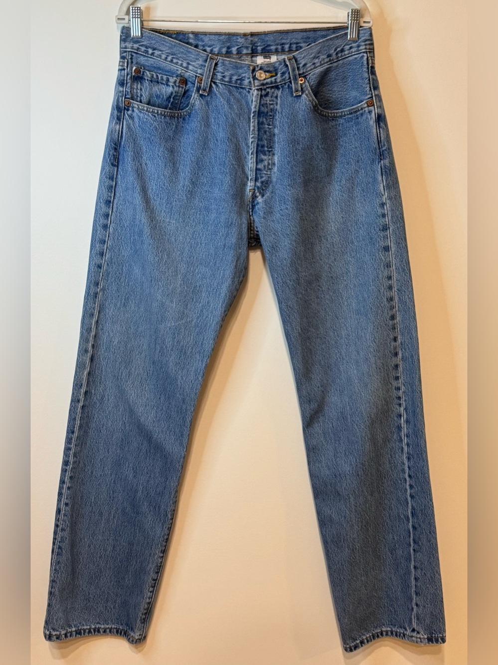 Levi’s 501 Button-Fly Classic Blue Straight-Leg Jeans Size 34x34